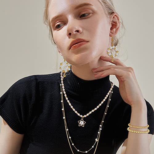 PH PandaHall 400pcs 4mm Smooth Gold Beads 18K Gold Plated Brass Beads Long-Lasting Round Spacer Bead Seamless Loose Ball Bead for Summer Hawaii Stackable Necklace Bracelet Earring Making - size: 4mm