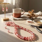 DandS ltd Crackle Lampwork Glass Beads for Jewelry Making, Dark Pink, Vibrant DIY Bracelets, Necklaces, Earrings, Beading Supplies & Craft Kits for Handmade Jewelry, 80pcs 0.39 inch (10mm), #J233-10 - color: Dark Pink