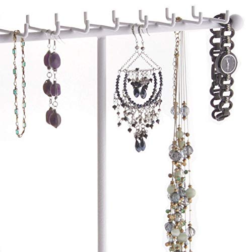 Angelynn's Sturdy Long Necklace Holder Organizer Tall Tabletop Pendant Display Stand, Freestanding Large Capacity Jewelry Tree, Gianna White 11 1/2" Wide x 14 1/2" Tall - color: White, size: Gianna Large