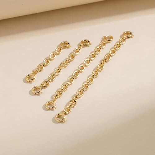 FAMARINE Gold Silver Necklace Extender Chains for Women - color: gold B