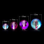 RUBYCA Round Moonstone Crystal Glass Beads Aura Iridescent for Jewelry Making (1 Strand, 8mm, Pink) - color: Fuchsia, size: 8mm