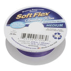 Soft Flex 49 Strand Beading Wire - Medium 0.19 Diameter - 10 Feet Nylon Design Wire - style: Purple Amethyst