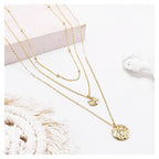 Aisansty Dainty Layered Choker Necklaces Handmade Coin Tube Star Pearl Pendant Multilayer Adjustable Layering Chain Gold Plated Necklaces Set for Women - color: Gold, style: Gold-Twist Disc