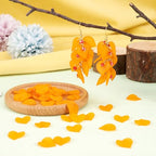 50Pcs Frosted Acrylic Leaf Charms Orange Transparent Plant Pendants Clear Autumn Leaves Beads Autumn Charms for Jewelry Making - color: Orange #2
