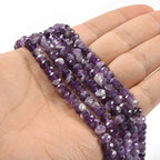 6mm Natural African Amethyst Faceted Rondelle Loose Beads Jewelry Making DIY Bead 16 Inch - color: African Amethyst