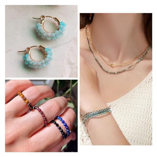 Fashewelry 100pcs 3mm Faceted Round Crystal Beads Small Natural Mixed Stone Beads for Bracelet Necklace Earrings DIY Jewelry Making - color: 03mm-Mixed-2