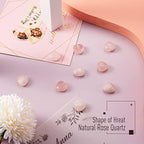 Fashewelry 14pcs Heart Natural Rose Quartz Stone Beads 15mm Faceted Tumbled Chakra Gemstone Pink Crystal Healing Beads for Valentines Day Earring Bracelet Necklace Jewelry Making - color: Rose Quartz, 14.5-15x15-15.5mm