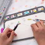 EuTengHao Bead Design Boards Mats with Bead Scoop Soft Stable Beading Mat Jewelry String Beading Needles Jewelry Organizer Tray for Jewelry DIY Making of Bracelets Necklaces Craft Supplies Tools