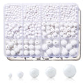 1200Pcs White Beads, Acrylic Pony Beads, 4/6/8/10/12mm Round White Bead for Bracelets, Spacer Pearl Beades, Craft Bead for Bracelet Necklace Jewelry Making - color: white
