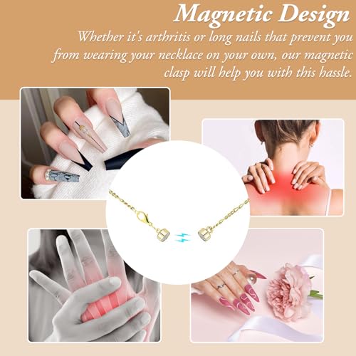 Lightweight Magnetic Necklace Clasps – 12 Pack Strong-Magnetic Lobster Clasp Extenders, Gold & Silver Jewelry Closures for Quick On/Off and Comfortable Everyday Wear - color: Gold, Silver