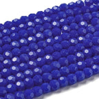 Perlin Czech Bohemian Crystal Glass Beads Faceted Round 4mm 90 Pieces Loose Spacer 1 Strand Beads for DIY Jewelry Earrings Necklace Bracelet Making (Cobalt Opaque) - color: Cobalt Opaque