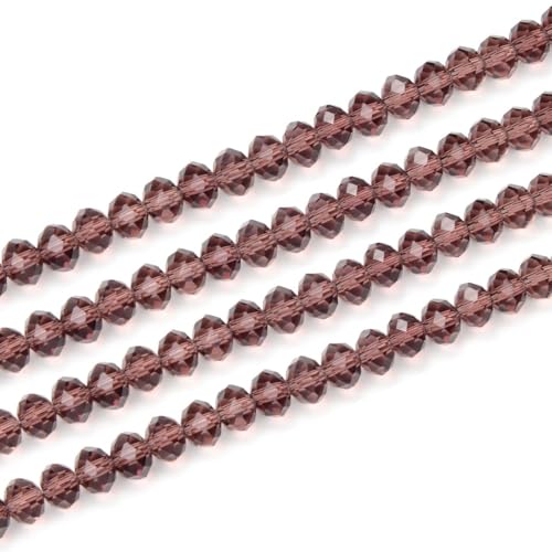 500pcs Czech Faceted Rondelle Crystal Glass Loose Beads 4mm Small Tiny Spacer Bulk Burgundy Red for DIY Craft Jewelry Making CCR411 - color: Burgundy, size: 4mm (0.16") - 500pcs
