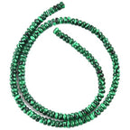 155pcs 4x2mm Synthetic Malachite Disk Rondelle Spacer Stone Semi Precious Gemstone Loose Beads for Jewelry Making 15 Inch - color: Malachite
