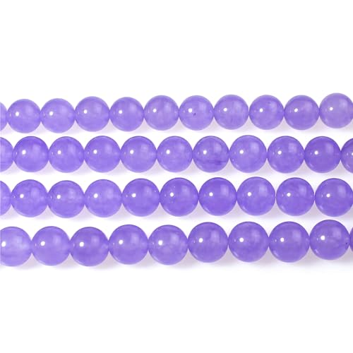 MJDCB Stone Beads 6mm 60pcs Round Lavender Purple Jade Loose Gemstone Bead Charms for Jewelry Making Bracelet Necklace Earring Pendant - color: Lavender Purple Jade, size: 6mm