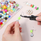 Bead Crimper Jewelry Crimp Tool Jewelry Pliers Bracelet Crimper Crimp Bead Pliers Tool for Necklaces DIY Craft Beading Repair Making Supplies (5.12"× 3.23"× 0.47" Black)