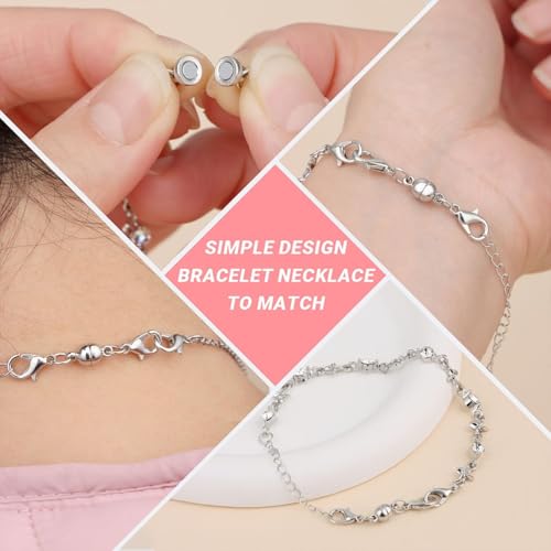 Magnetic Necklace Clasps and Closures, S925 Sterling Silver Magnetic Clasp Converter, Double Lobster Clasp Design (8pcs Gold Silver) - color: 8pcs gold silver