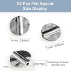 Tibetan Silver Smooth Spacer 52Pcs Flat Beads for Jewelry Making Supplies Adults Small Seed Bead for Necklace Earring Bracelet Making Kit Bulk 14mm - color: Silver smooth flat