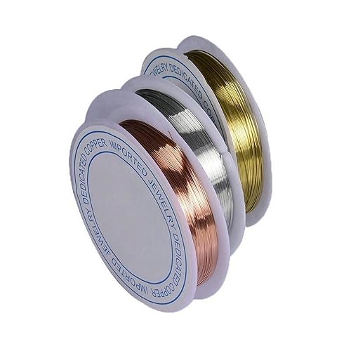 3-roll, Copper Wire, Beaded Wire for Jewelry Production, Jewelry line, Jewelry Production line, Beaded Wire, Craft line, Jewelry Production line, Bendable Curve (30 Gauge) - size: 30 Gauge