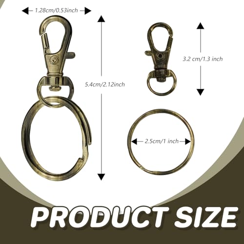 Keychain, 68PCS Swivel Snap Hooks with Key Rings, Metal Lobster Claw Clasp,34PCS Keychains Clips Hooks and 34PCS Key Chain Rings,Keychain Rings for DIY Crafts,Jewelry Making (Bronze) - color: bronze