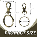 Keychain, 68PCS Swivel Snap Hooks with Key Rings, Metal Lobster Claw Clasp,34PCS Keychains Clips Hooks and 34PCS Key Chain Rings,Keychain Rings for DIY Crafts,Jewelry Making (Bronze) - color: bronze