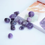 3Lb Amethyst Crystal Tumbled Stone Bulk Healing Crystals Stones Set Polished Raw Amethyst Crystal Stones Rocks for Jewelry Making, Reiki Healing - color: Amethyst