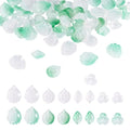 Beadthoven 80Pcs Lampwork Glass Leaf Pendants Mixed Color Crystal Glass Flower Leaves Charms Small Cute Charms Glass Leaf Beads for DIY Crafts Handmade Bracelet Necklace Earrings Jewelry Making - color: Leaf-8 Styles