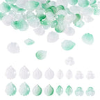 Beadthoven 80Pcs Lampwork Glass Leaf Pendants Mixed Color Crystal Glass Flower Leaves Charms Small Cute Charms Glass Leaf Beads for DIY Crafts Handmade Bracelet Necklace Earrings Jewelry Making - color: Leaf-8 Styles