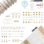 TOIPINIO Bracelet Making Kit Jewelry Making Supplies Kit Natural Stone Beads for Irregular Natural Stone with for DIY Craft-1736 PCS Friendship Bracelet/Necklace/Earrings for Adults (Clear Crystal) - color: Clear Crystal