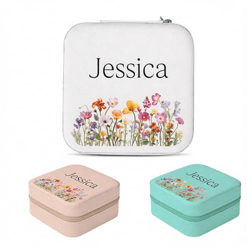 Custom Travel Jewelry Case – Personalized Jewelry Box with Name, Portable Jewelry Organizer for Rings, Earrings, Necklaces | Bridesmaid Proposal Gifts, Valentine’s Day Gifts for Women, Girls (Style 1) - color: Style 1