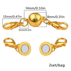925 Silver Double Lobster Magnetic Necklace Clasps, Magnetic Necklace Clasps and Closures, Double Lobster Clasp Magnetic Jewelry Clasps for Necklaces (4pcs Gold) - color: 4pcs gold