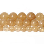 60pcs 6mm Natural Stone Beads Gold Rutilated Quartz Beads Energy Crystal Power Gemstone for Jewelry Making, DIY Bracelet Necklace - color: Gold Rutilated Quartz, size: 6mm