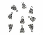 ALIMITOPIA 100pcs Alloy Beads Bails Connector for DIY Necklace Bracelet Jewelry Charm Pendant Hanging Adapter(Antique Silver) - color: Silver