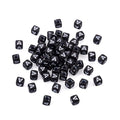 FASHEWELRY 500Pcs Cube Acrylic Letter Beads 5x5x5mm Black Square Letter A Alphabet Beads for DIY Bracelet Necklace Jewelry Making - color: Letter A