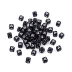 FASHEWELRY 500Pcs Cube Acrylic Letter Beads 5x5x5mm Black Square Letter A Alphabet Beads for DIY Bracelet Necklace Jewelry Making - color: Letter A
