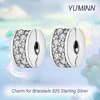 925 Sterling Silver Charms for Bracelets Gold Love and Heart Charms Cherry Blossom Dangle Beads Jewelry for Women - color: Clipx2