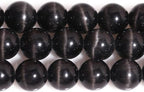 HAAMIIQII 45pcs 8mm Black Cat Eye Beads Round Loose Gemstone Beads for Jewelry Making Strand 15 Inch - color: Black, size: 8mm (45pcs)