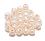 AD Beads Natural Gemstone 10mm Round Loose Beads Big Hole 2mm Sized 30pcs (White Pearl) - color: White Pearl