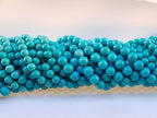 Stone Beads 6mm 140pcs Blue Turquoise Beads Round Loose Gemstones Beads for Bracelet Necklace Jewelry Making (6mm, 60625 Blue Turquoise) - color: Blue Turquoise Beads, size: 6mm