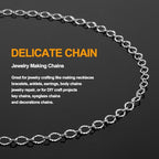 KYUNHOO 3 Meters Stainless Steel Necklace Chains for Jewelry Making Embossed Cable Links on Roll Rhombus Sunflower Shape Craft Chain with Lobster Clasps Jump Rings - color: Sunflower Silver