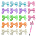 18 Pcs Bow Acrylic Beads Rhinestone Bead for Beadable Pens Handicrafts Beaded Pen Phone Straps Bag Pendants DIY Crafts Stuff - color: Arylic Bow-18pcs