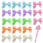 18 Pcs Bow Acrylic Beads Rhinestone Bead for Beadable Pens Handicrafts Beaded Pen Phone Straps Bag Pendants DIY Crafts Stuff - color: Arylic Bow-18pcs