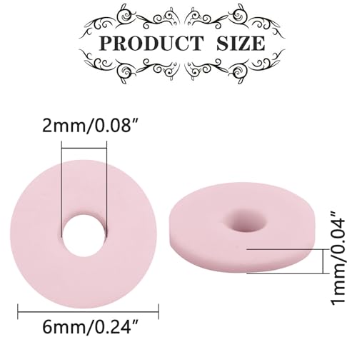 Light Pink Polymer Clay Beads, 6mm Heishi Bead for Jewelry Bracelets Necklace Making 1000PCS - color: Blush