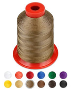 1000 Meters FIVEIZERO Extra Strong Upholstery Thread,Khaki Bonded Nylon Thread for Denim Leather,Craft,Machine,DIY and Home (1 Pack) CJ - color: Khaki