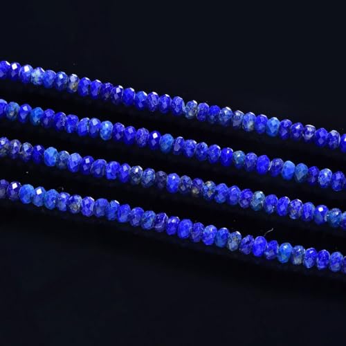 Adabele 30 Inch Natural Blue Lapis Lazuli Healing Gemstone 3mm x 2mm Tiny Small Faceted Round Rondelle Loose Beads Stone Spacer (100-110pcs) for Craft Jewelry Making GK-A7 - color: Lapis Lazuli, size: 3mm x 2mm - 30 inch/2 strands