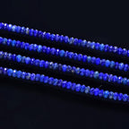 Adabele 30 Inch Natural Blue Lapis Lazuli Healing Gemstone 4mm x 3mm Tiny Small Faceted Round Rondelle Loose Beads Stone Spacer (240-260pcs) for Craft Jewelry Making GK-B7 - color: Lapis Lazuli, size: 4mm x 3mm - 30 inch/2 strands