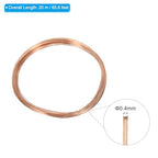 PATIKIL 66 Feet Solid Bare Copper Wire, 27 Gauge 99.9% Pure Copper Wire 0.4mm Soft Beading Wire Metal Plant Stem Ties for Jewelry Craft (20m) - size: 0.4mmx20m
