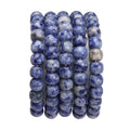 BEADIA Natural Blue Sodalite Flat Cut Round Drum Stone 8mmx7mm Loose Semi Gemstone Beads for Jewelry Making 38cm - color: Blue Sodalite