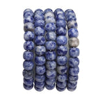 BEADIA Natural Blue Sodalite Flat Cut Round Drum Stone 8mmx7mm Loose Semi Gemstone Beads for Jewelry Making 38cm - color: Blue Sodalite