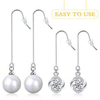 50pcs Stainless Steel Earring Hooks Hypoallergenic Ear Wire Hooks with Hanging Loop Earring Parts and 50pcs Clear Earring Backs for DIY Jewelry Making Supplies, 2 Sizes - color: Silver