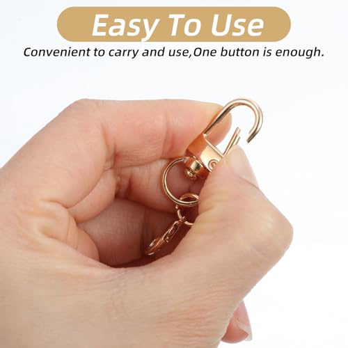 30 Pcs Gold Keychain Clips, Metal Swivel Snap Hooks, Sturdy Lobster Claw Clasps for Keychains, Jewelry Making, Purse Bag Charms, Lanyard Connectors and Craft Projects (Gold)